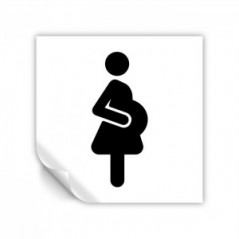 Donna incinta posto riservato v2 in Pvc adesivo flessibile da parete