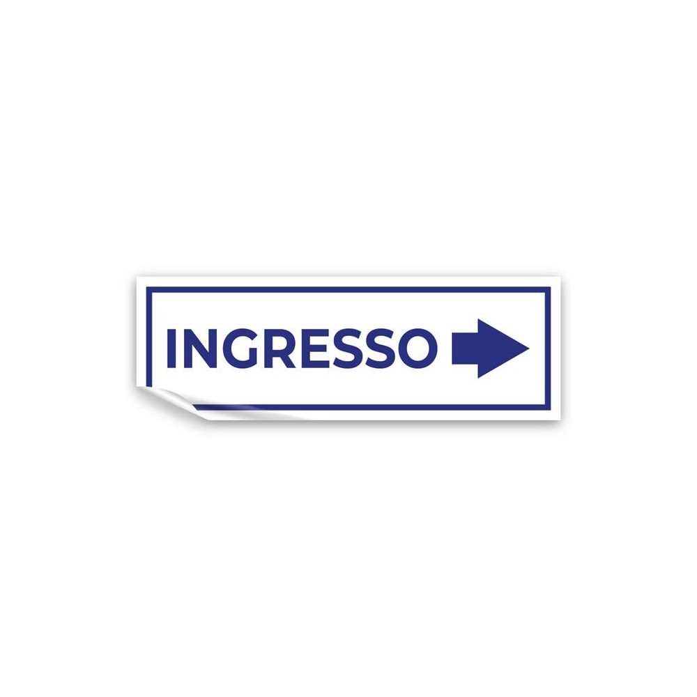 Cartelli in Pvc adesivo flessibile da parete Ingresso freccia destra v4