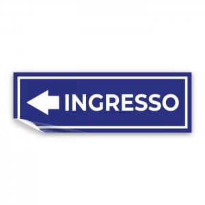 Ingresso freccia sinistra v2 in Pvc adesivo flessibile da parete