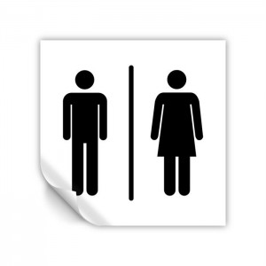 Toilette uomini donne v1 in Pvc adesivo flessibile da parete