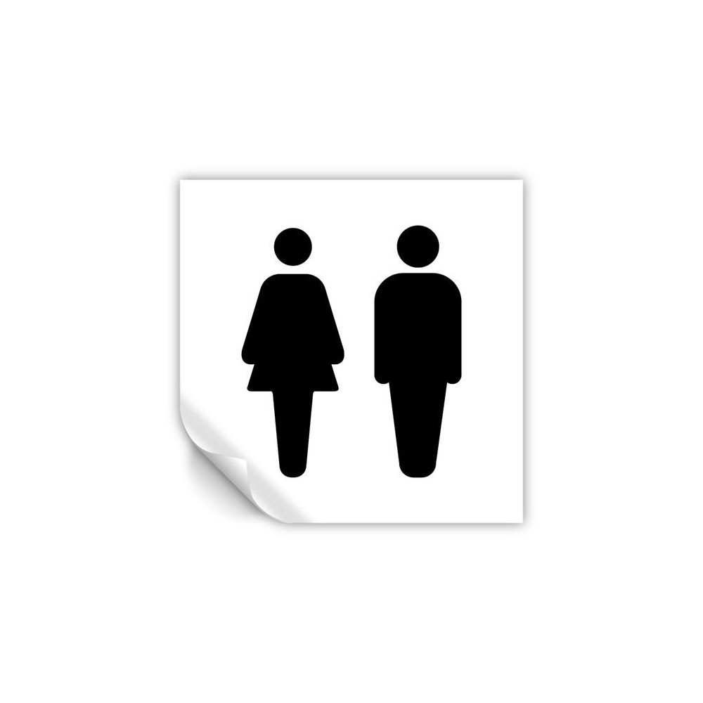 Toilette uomini donne v2 in Pvc adesivo flessibile da parete