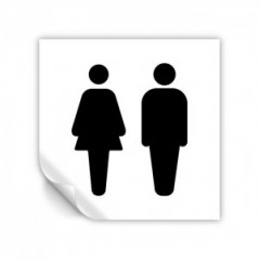 Toilette uomini donne v2 in Pvc adesivo flessibile da parete