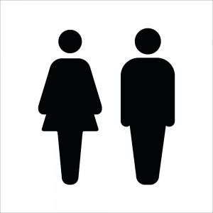 Toilette uomini donne v2 in Pvc adesivo flessibile da parete