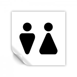 Toilette uomini donne v4 in Pvc adesivo flessibile da parete