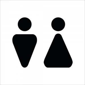 Toilette uomini donne v4 in Pvc adesivo flessibile da parete