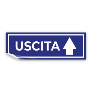 Uscita freccia alto v2 in Pvc adesivo flessibile da parete