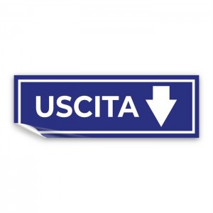 Uscita freccia basso v2 in Pvc adesivo flessibile da parete