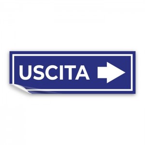Uscita freccia destra v2 in Pvc adesivo flessibile da parete