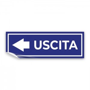 Uscita freccia sinistra v2 in Pvc adesivo flessibile da parete