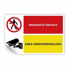 Proprietà privata area videosorvegliata v1 in Pvc adesivo flessibile da parete