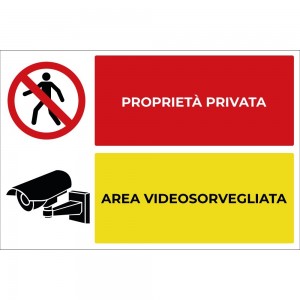 Proprietà privata area videosorvegliata v1 in Pvc adesivo flessibile da parete