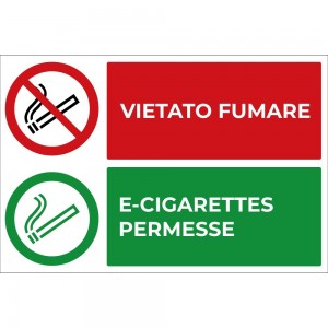 Vietato fumare sigarette elettroniche permesse v1 in Pvc adesivo flessibile da parete