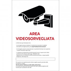Area videosorvegliata v3 in Pvc adesivo flessibile da parete