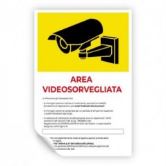 Area videosorvegliata v4 in Pvc adesivo flessibile da parete