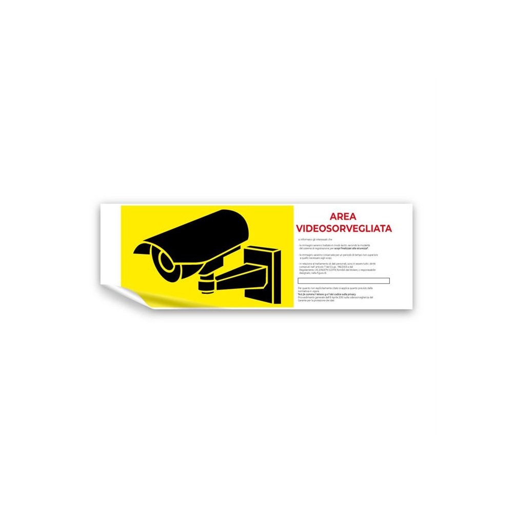 Area videosorvegliata v6 in Pvc adesivo flessibile da parete
