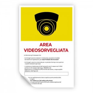 Area videosorvegliata v8 in Pvc adesivo flessibile da parete