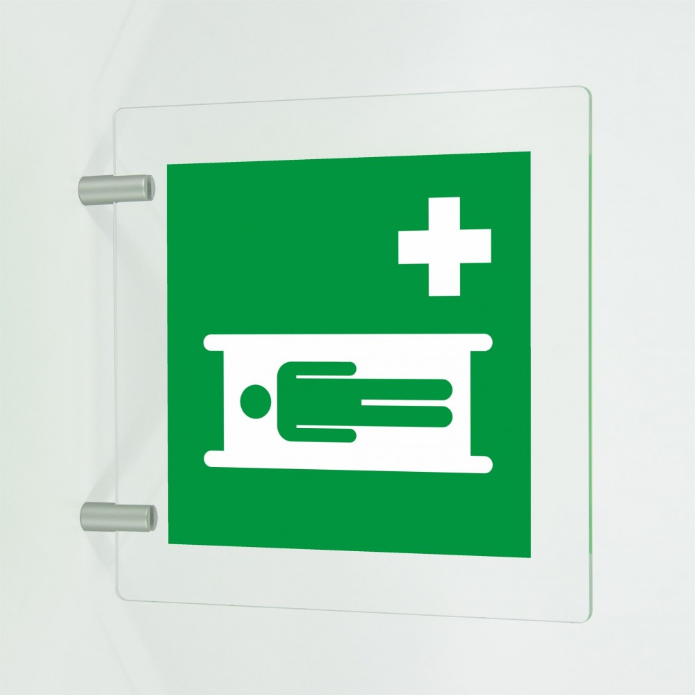 Barella in plex trasp a bandiera - E013