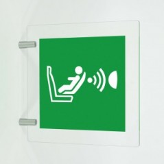 Sistema di rilevamento presenza e orientamento seggiolino CPOD in plex trasp a bandiera - E014