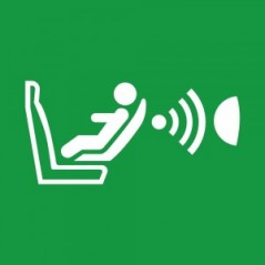 Sistema di rilevamento presenza e orientamento seggiolino CPOD in plex trasp a bandiera - E014