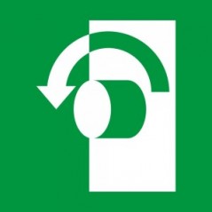 Per aprire, girare in senso antiorario in plex trasp a bandiera - E018