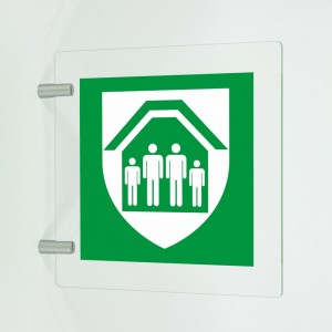 Rifugio d'emergenza in plex trasp a bandiera - E021