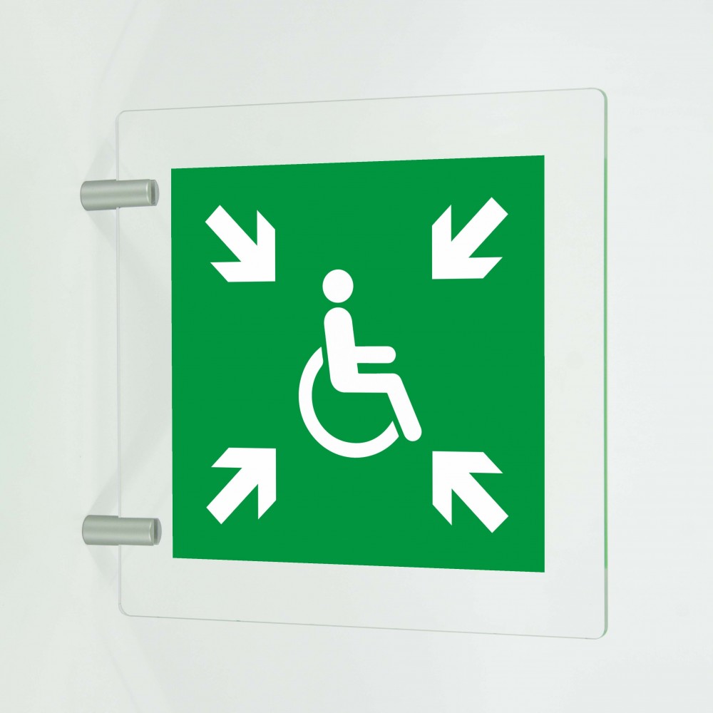 Rifugio temporaneo di emergenza disabili in plex trasp a bandiera - E024