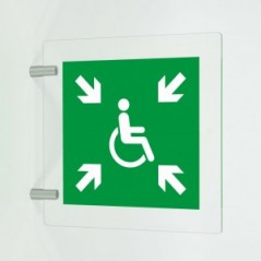 Rifugio temporaneo di emergenza disabili in plex trasp a bandiera - E024