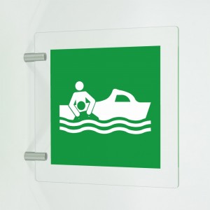 Imbarcazione di salvataggio in plex trasp a bandiera - E037