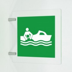 Imbarcazione di salvataggio in plex trasp a bandiera - E037