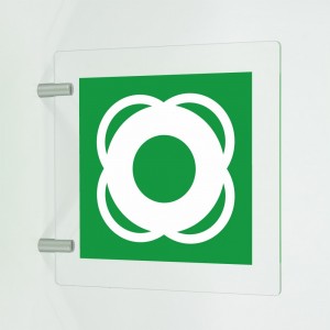 Salvagente in plex trasp a bandiera - E040