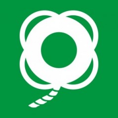 Salvagente con cima in plex trasp a bandiera - E041