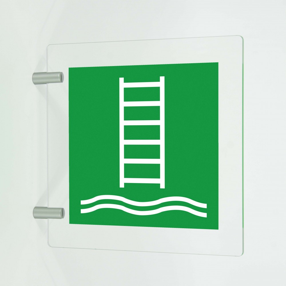 Scala d'imbarco in plex trasp a bandiera - E053