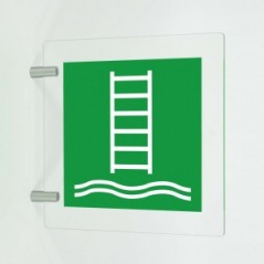 Scala d'imbarco in plex trasp a bandiera - E053