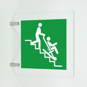 Sedia di evacuazione in plex trasp a bandiera - E060