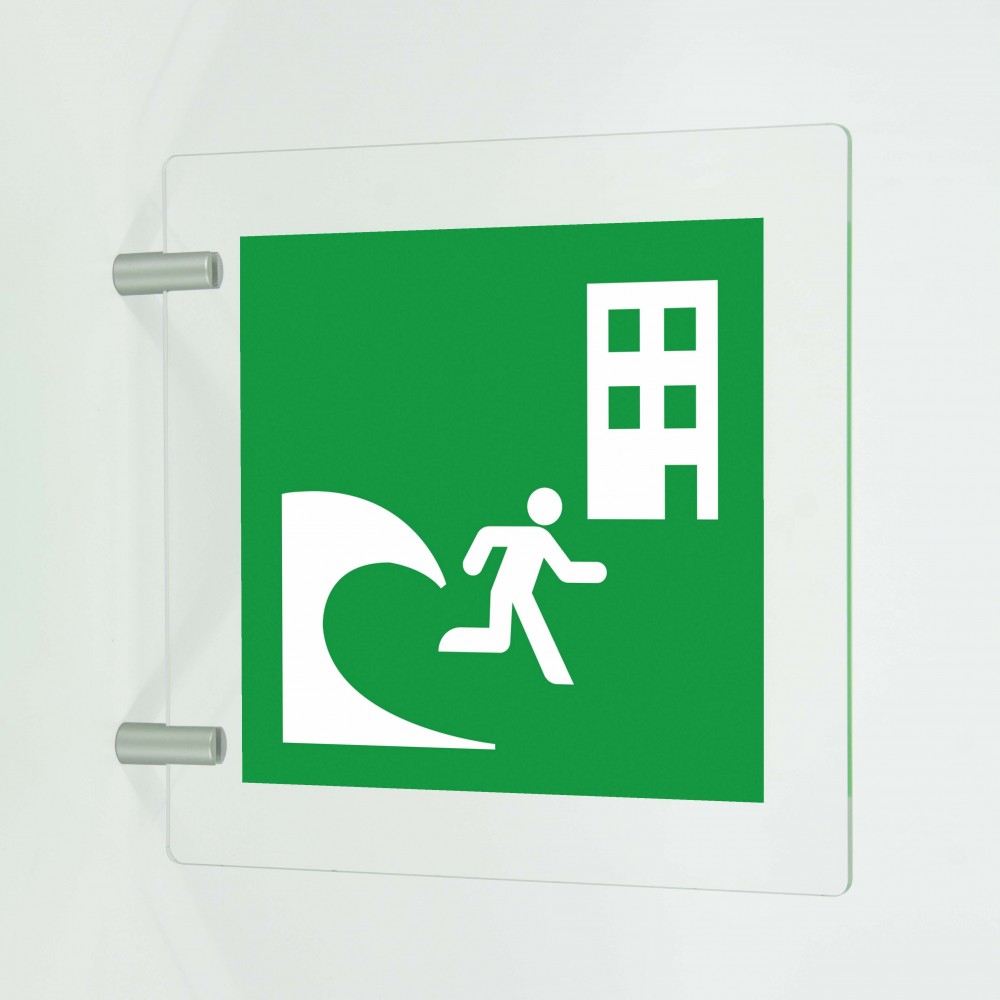 Edificio di evacuazione Tsunami in plex trasp a bandiera - E063