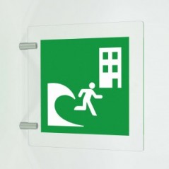 Edificio di evacuazione Tsunami in plex trasp a bandiera - E063