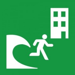 Edificio di evacuazione Tsunami in plex trasp a bandiera - E063