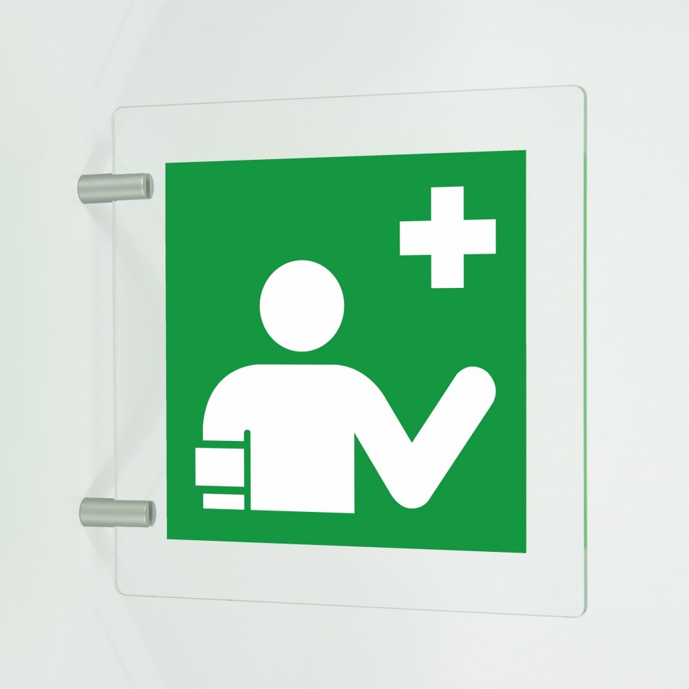 Soccorritore in plex trasp a bandiera - E064