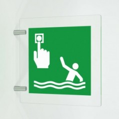 Punto di chiamata persona in mare in plex trasp a bandiera - E069