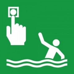 Punto di chiamata persona in mare in plex trasp a bandiera - E069