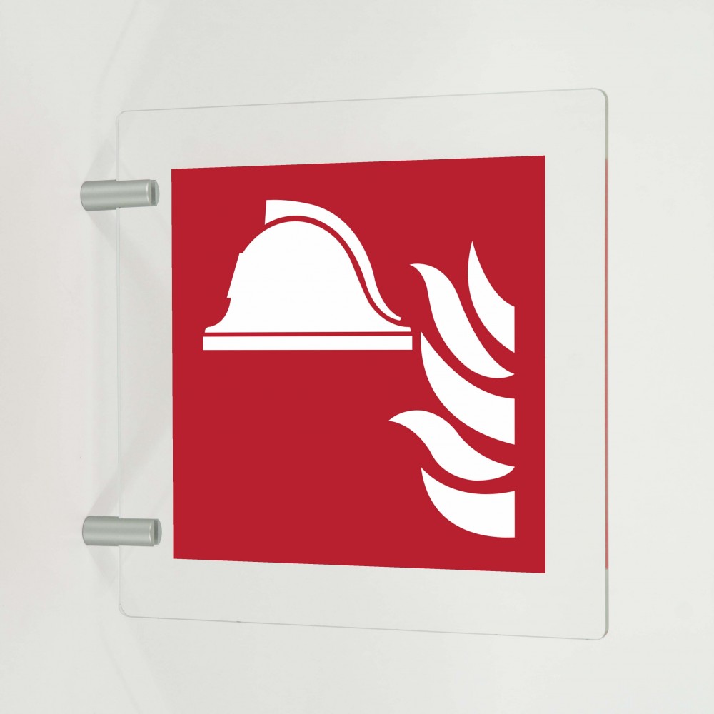 Attrezzature antincendio in plex trasp a bandiera - F004