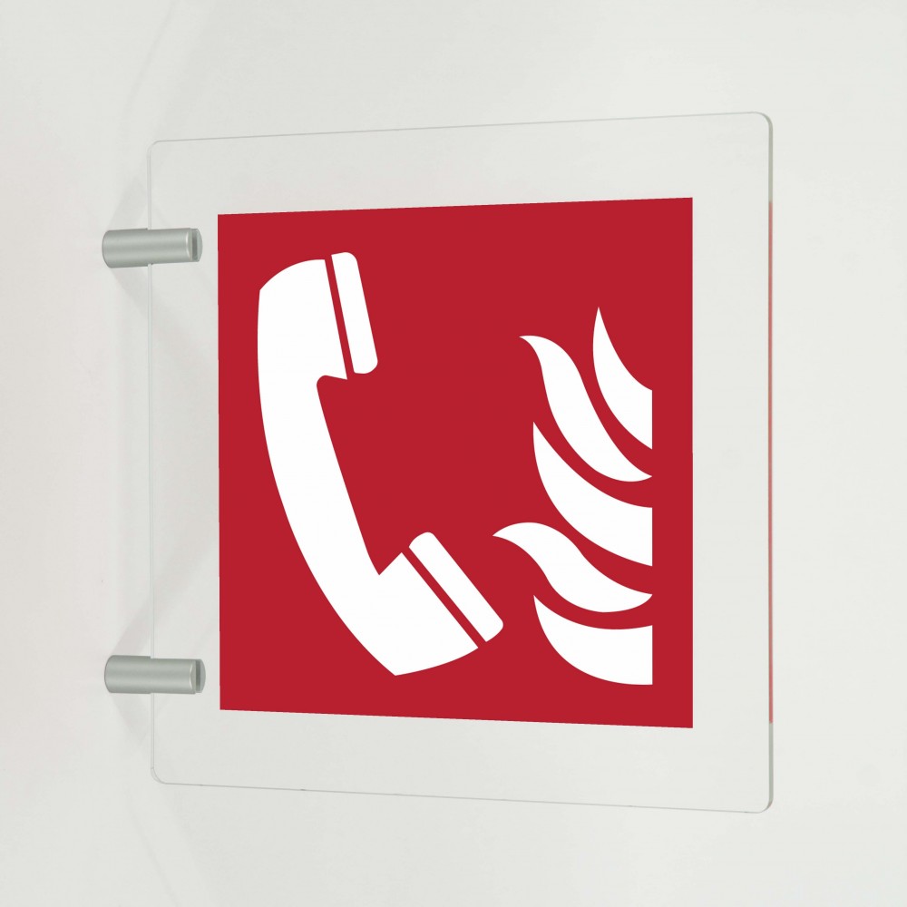 Telefono da usare in caso di incendio in plex trasp a bandiera - F006