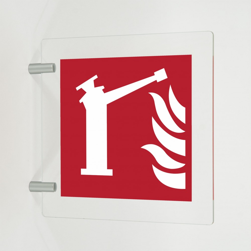 Spingarda antincendio in plex trasp a bandiera - F015