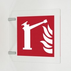 Spingarda antincendio in plex trasp a bandiera - F015