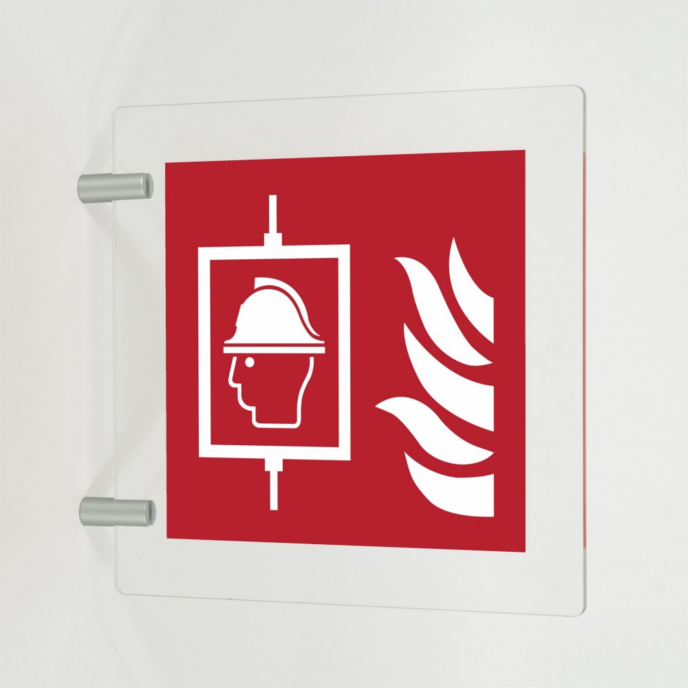 Ascensore antincendio in plex trasp a bandiera - F017