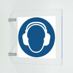 Indossare la cuffia antirumore in plex trasp a bandiera - M003