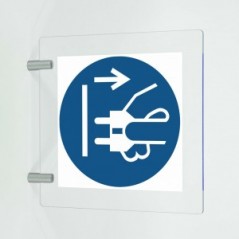 Staccare la spina dalla presa in plex trasp a bandiera - M006