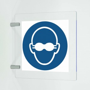 Occhiali con lenti opache obbligatori in plex trasp a bandiera - M007