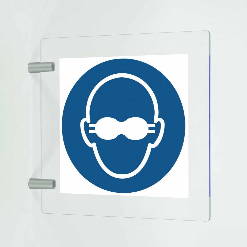 Occhiali con lenti opache obbligatori in plex trasp a bandiera - M007