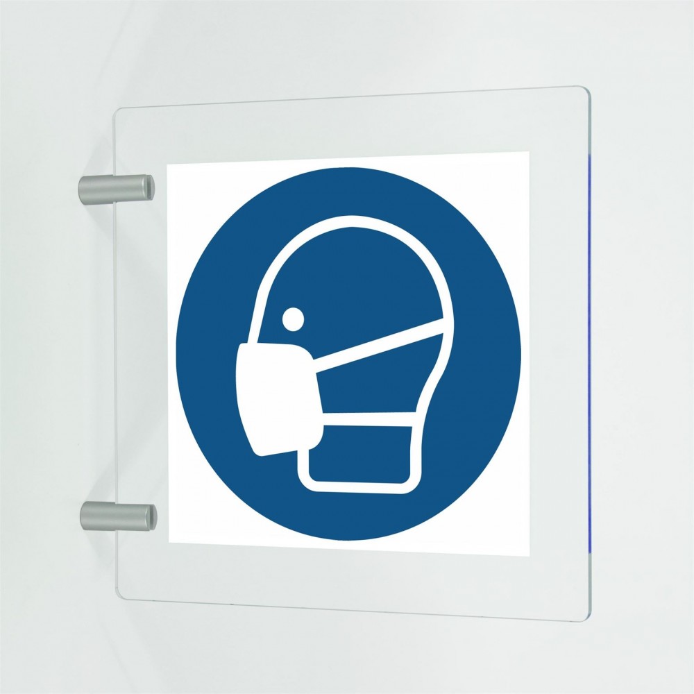 Maschera obbligatoria in plex trasp a bandiera - M016